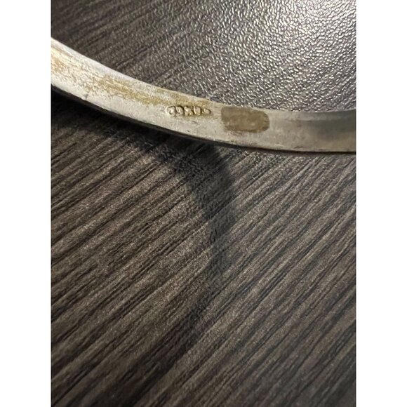 Vintage Sterling Silver Floral Engraved Bangle Bracelet With Intricate Design - Picture 6 of 7